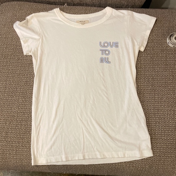 Madewell White Cotton Graphic Tee Size XS Love to all Perfect Condition - Picture 2 of 3